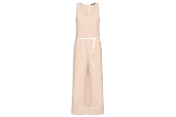 Macacão Feminino Básico Texturizado - Bege