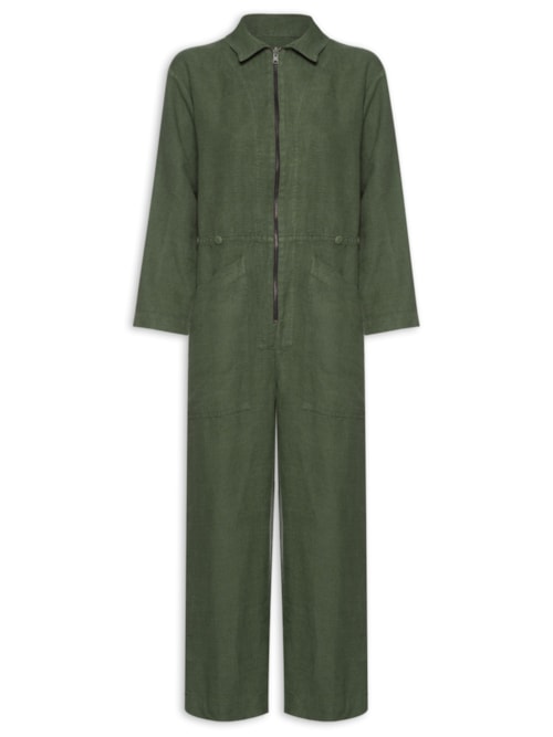 Macacão Feminino Bolsos Double Face – Verde