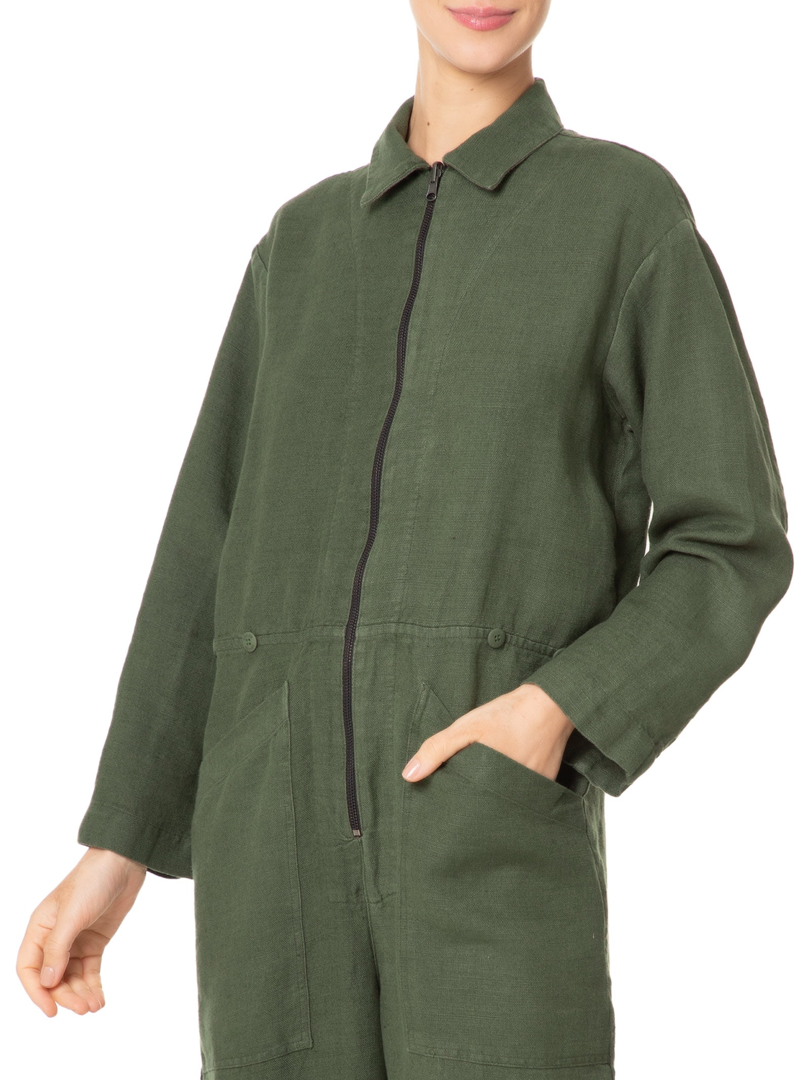 Macacão Feminino Bolsos Double Face Verde Osklen