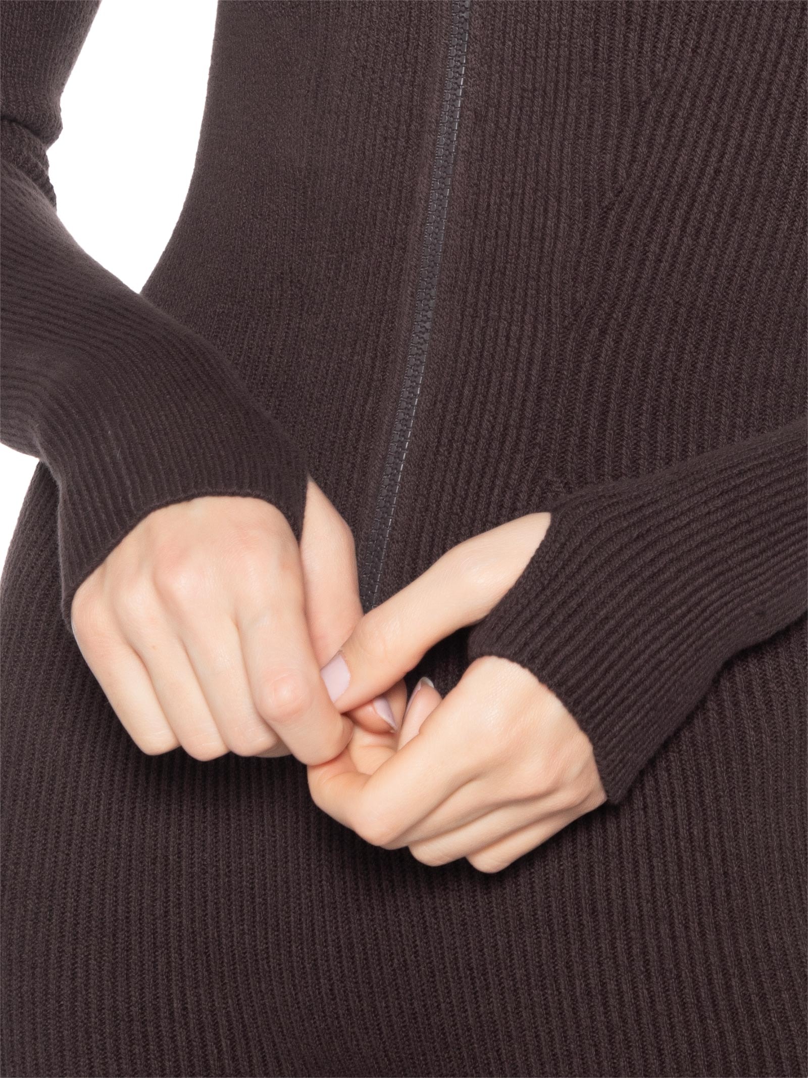 Macacão Feminino Canelado Sporty Marrom Anselmi