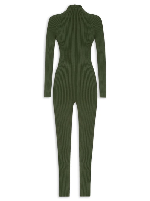 Macacão Feminino Canelado – Verde