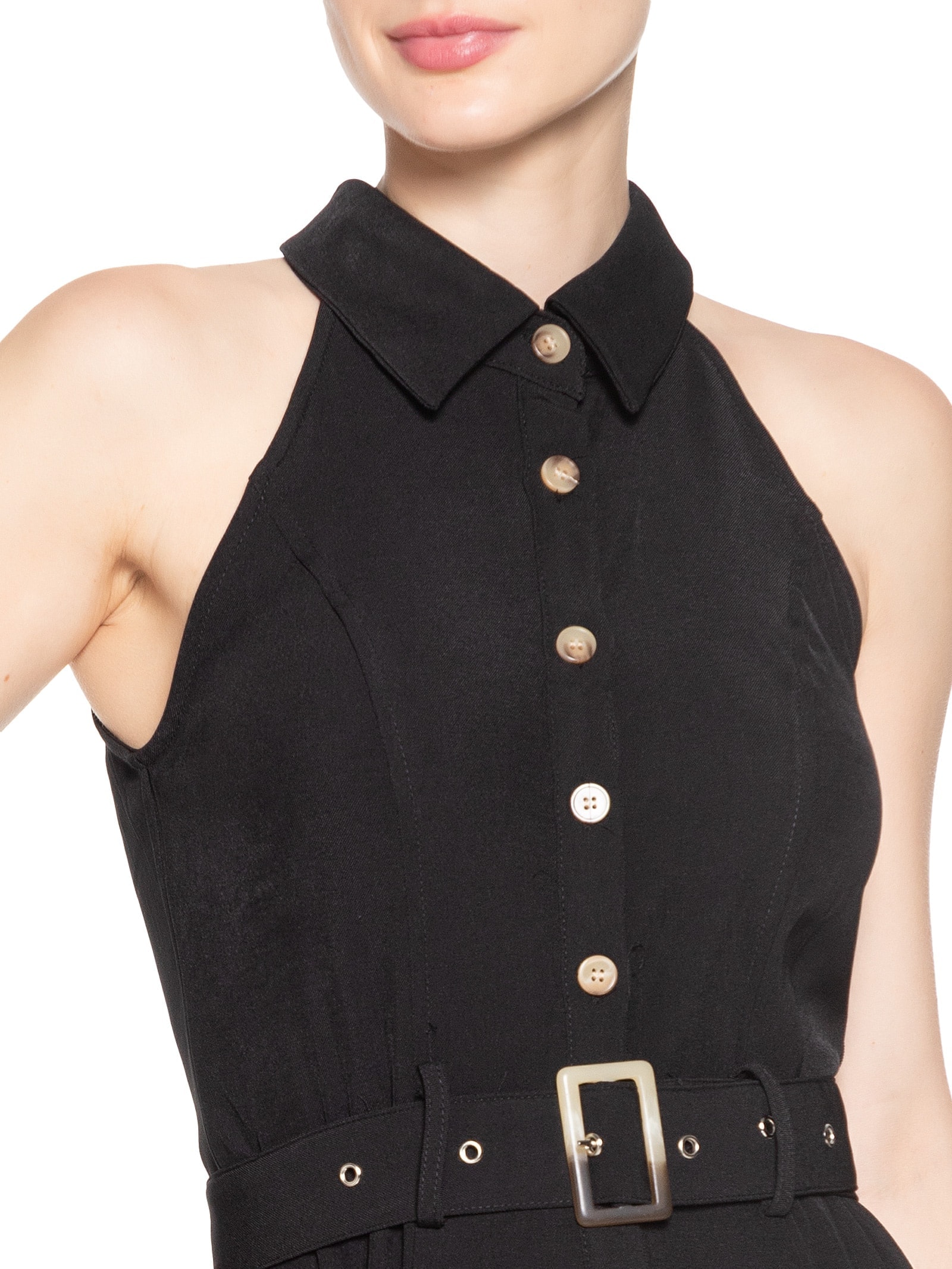 Macacão Feminino Cava Americana Preto Basiq