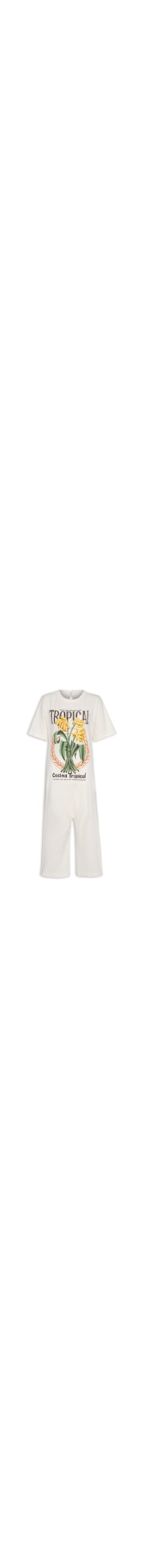 Macacão Feminino Cocina Tropical - Off White