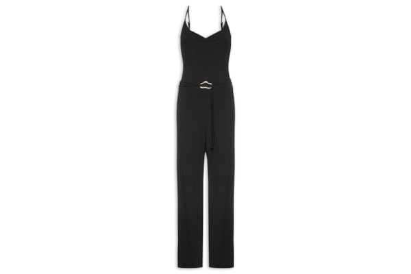 Macacão Feminino Com Cinto - Preto