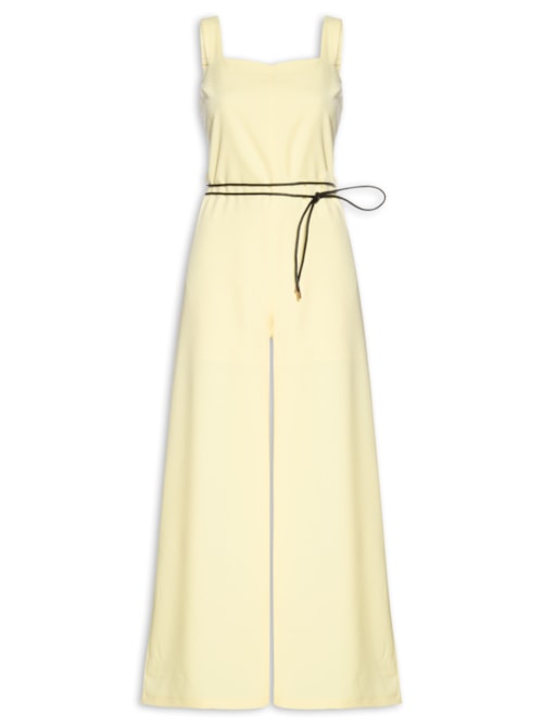 Macacão Feminino Com Cinto Removível – Amarelo