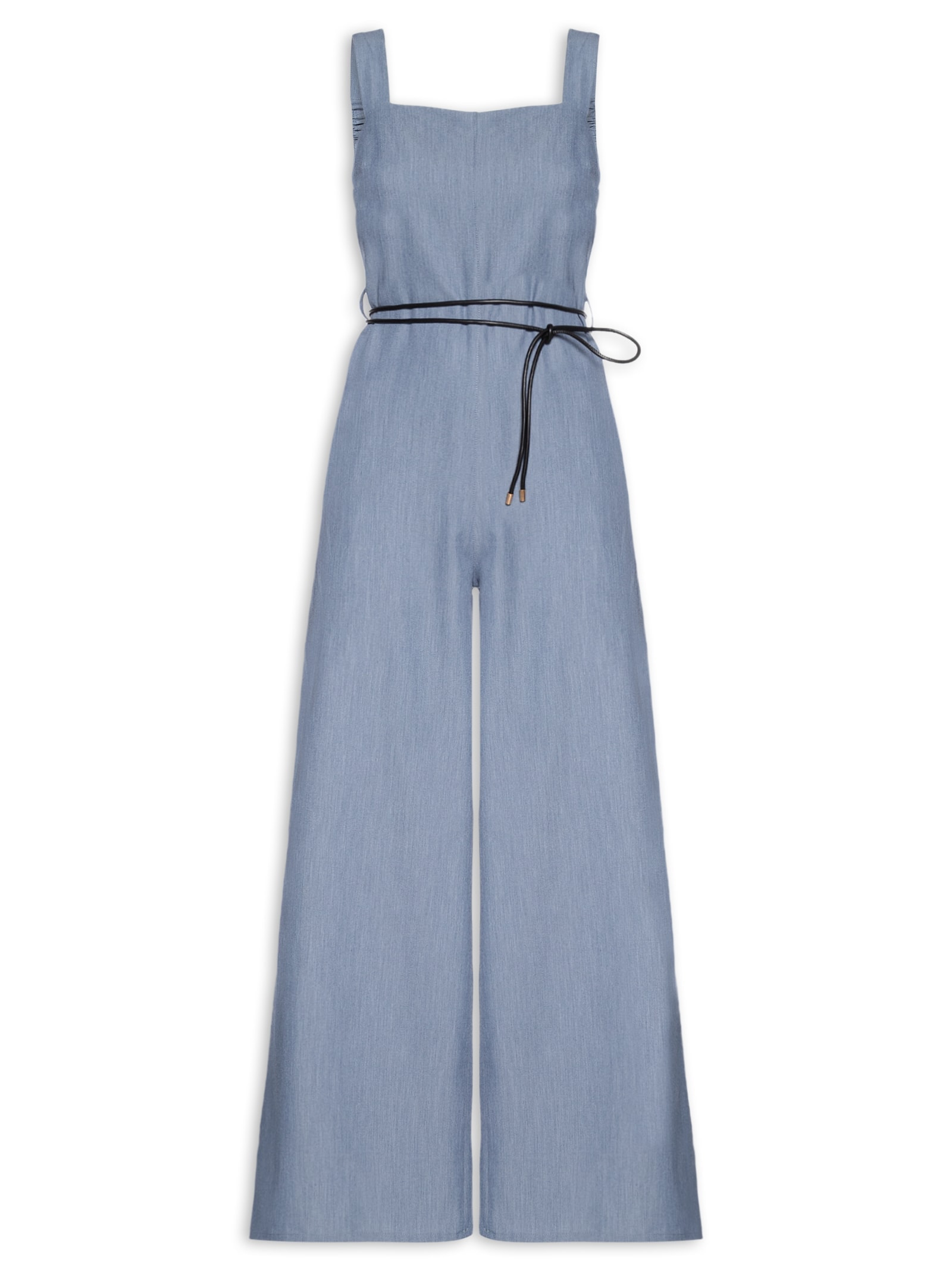 Macacão Feminino Com Cinto Removível Azul Market 33