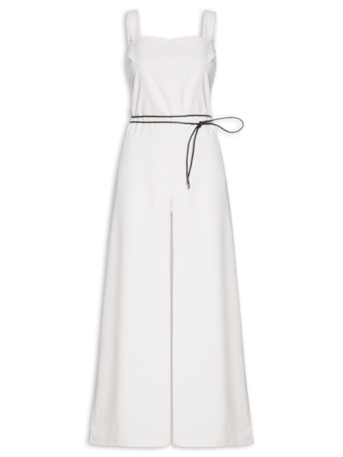 Macacão Feminino Com Cinto Removível – Off White