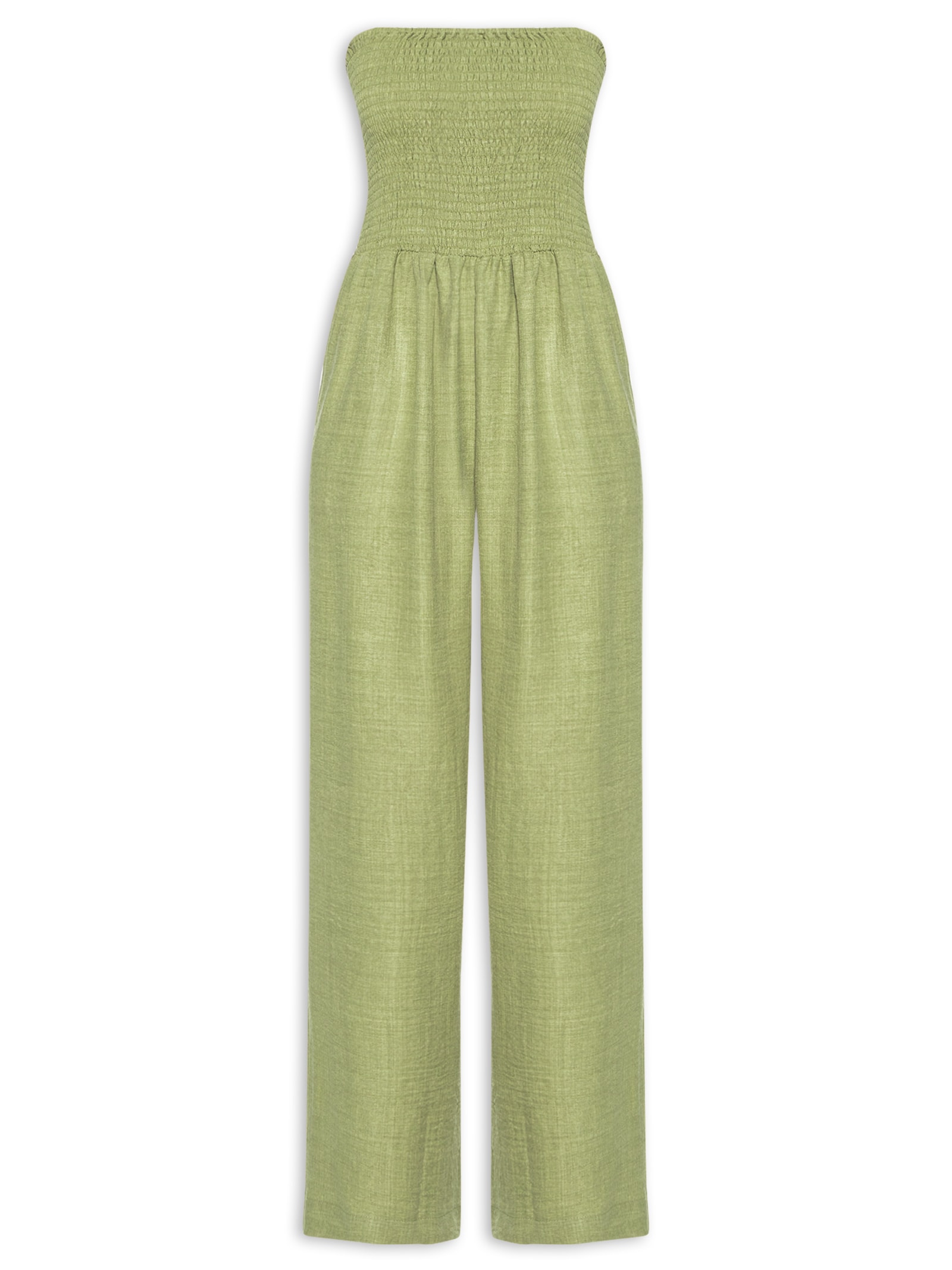 Macacão Feminino Com Lastex Verde Market 33