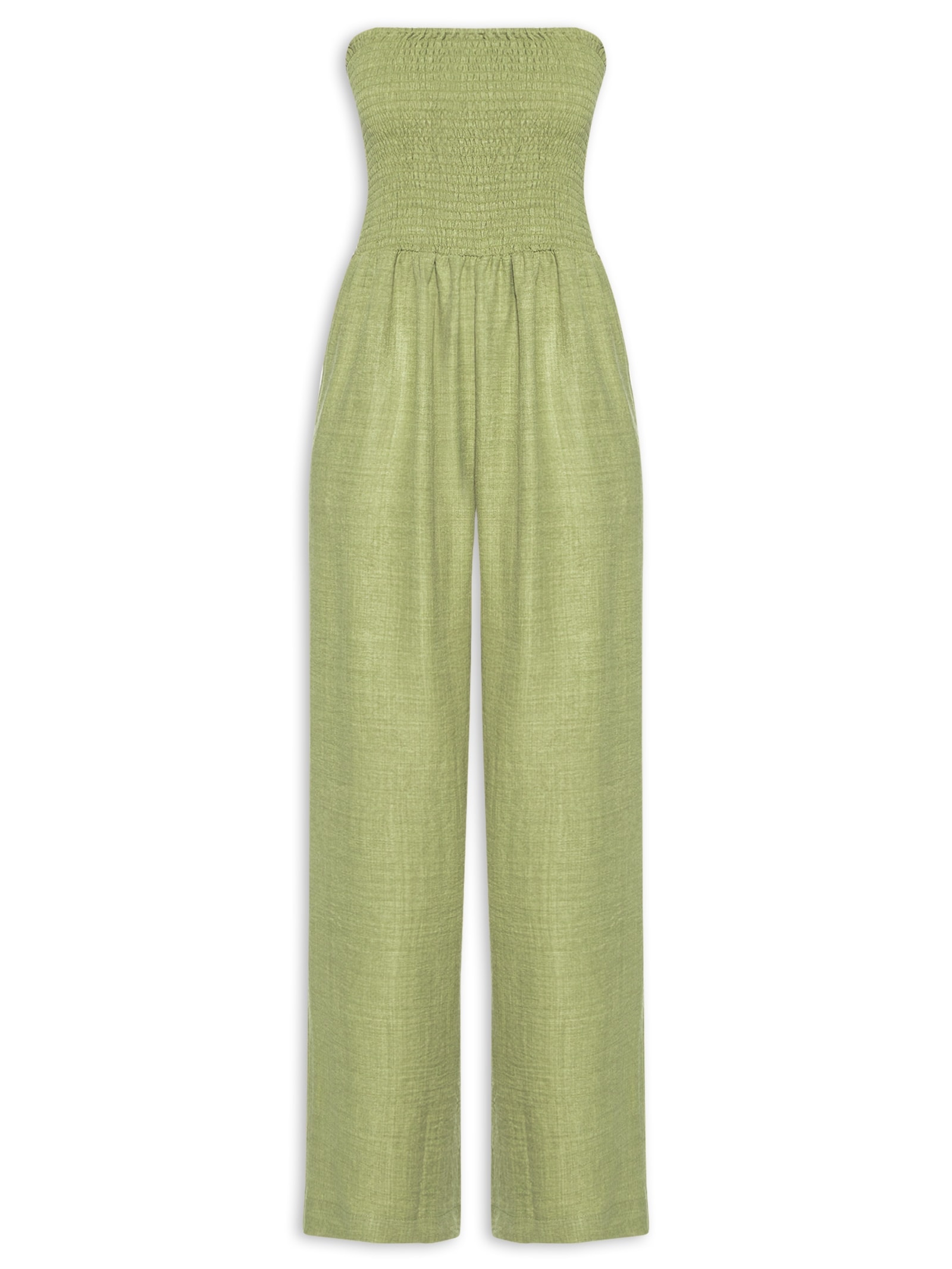Macacão Feminino Com Lastex Verde Market 33