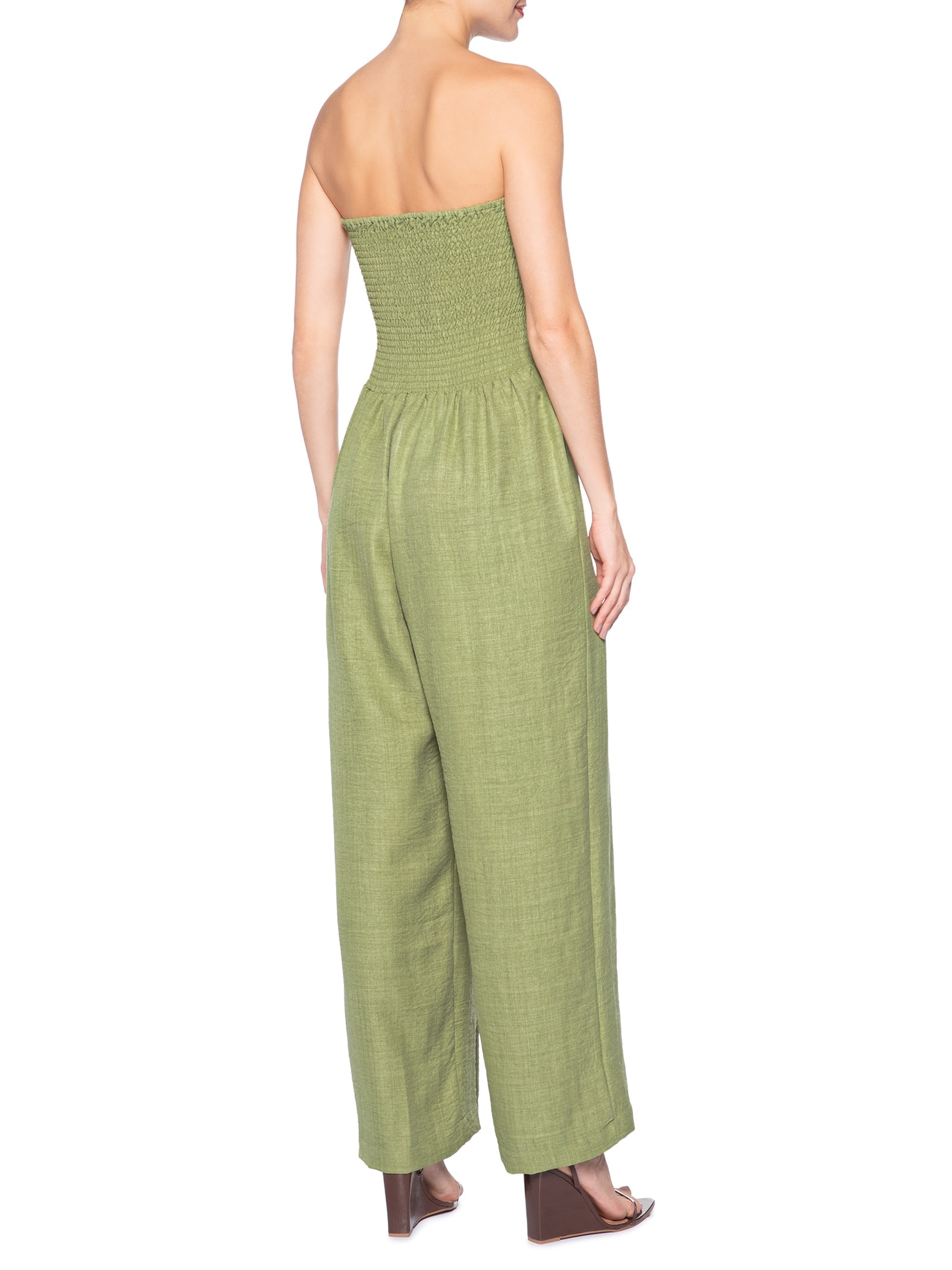 Macacão Feminino Com Lastex Verde Market 33
