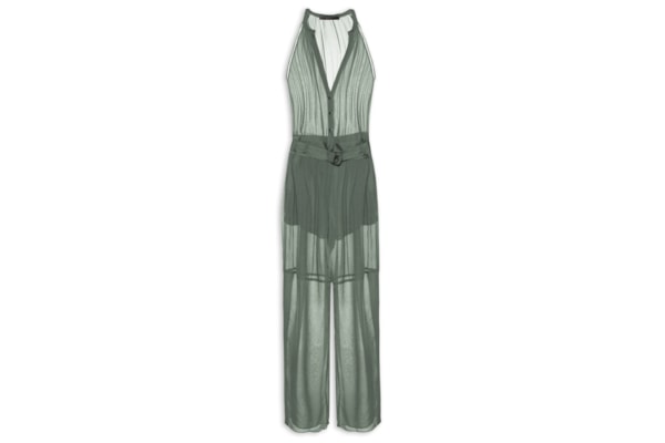 Macacão Feminino com Transparência - Verde