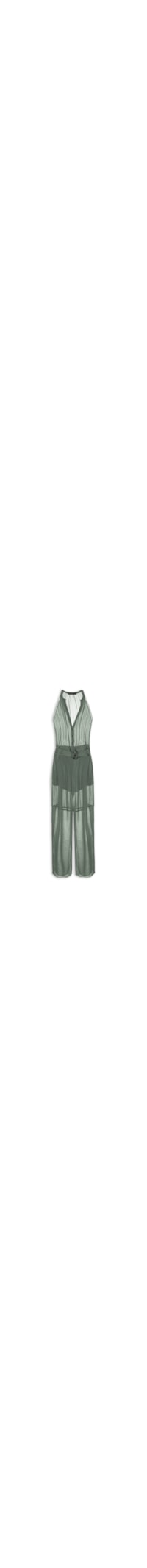 Macacão Feminino com Transparência – Verde