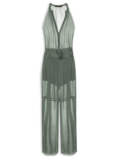 Macacão Feminino com Transparência – Verde