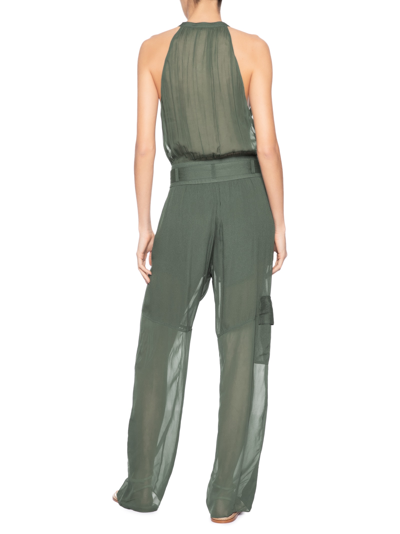 Macacão Feminino com Transparência – Verde Animale