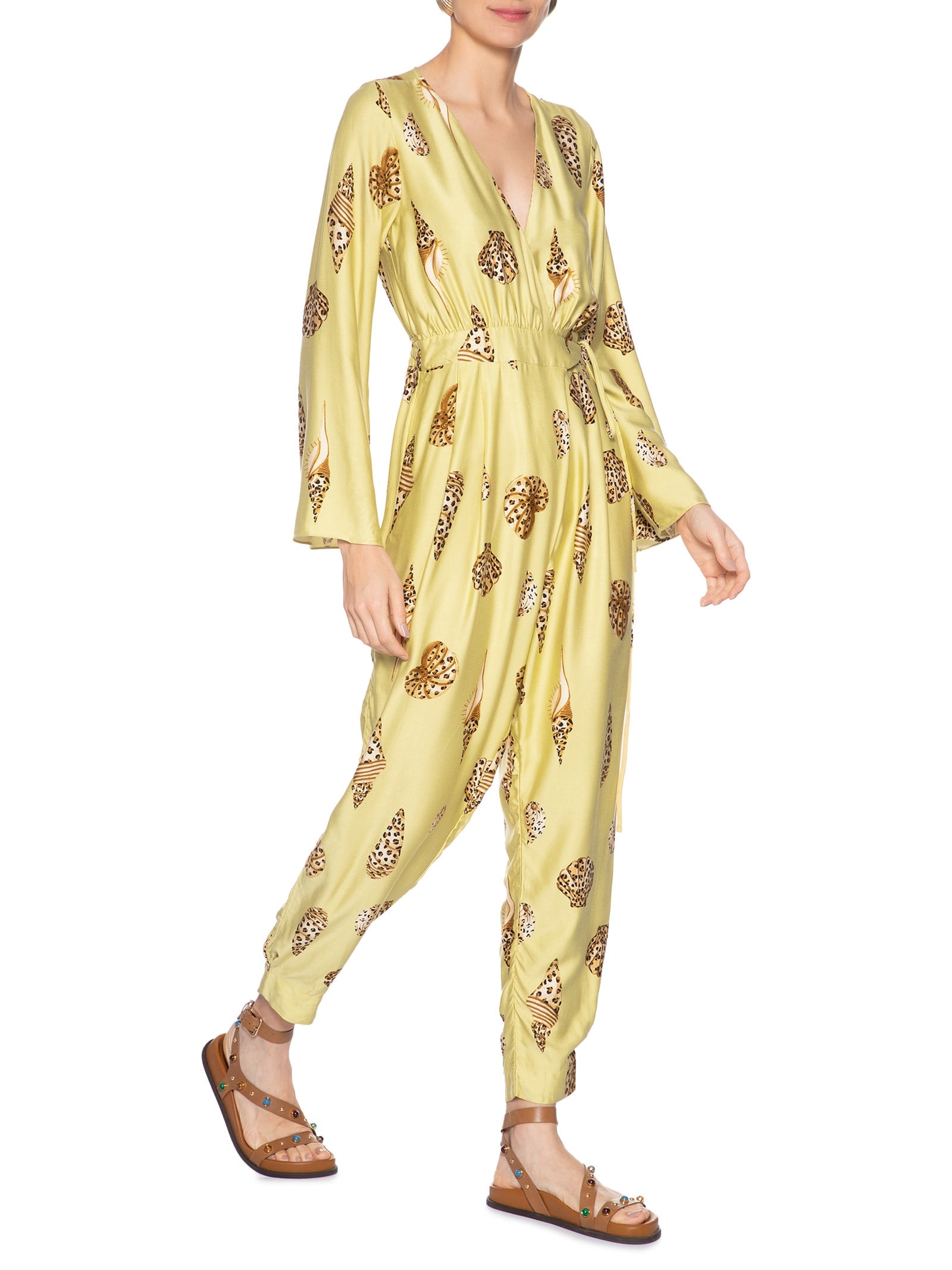 Macacão Feminino Concha Pintada Verde Farm