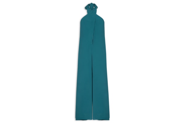 Macacão Feminino Crepe Decote Frente Transpassado - Verde