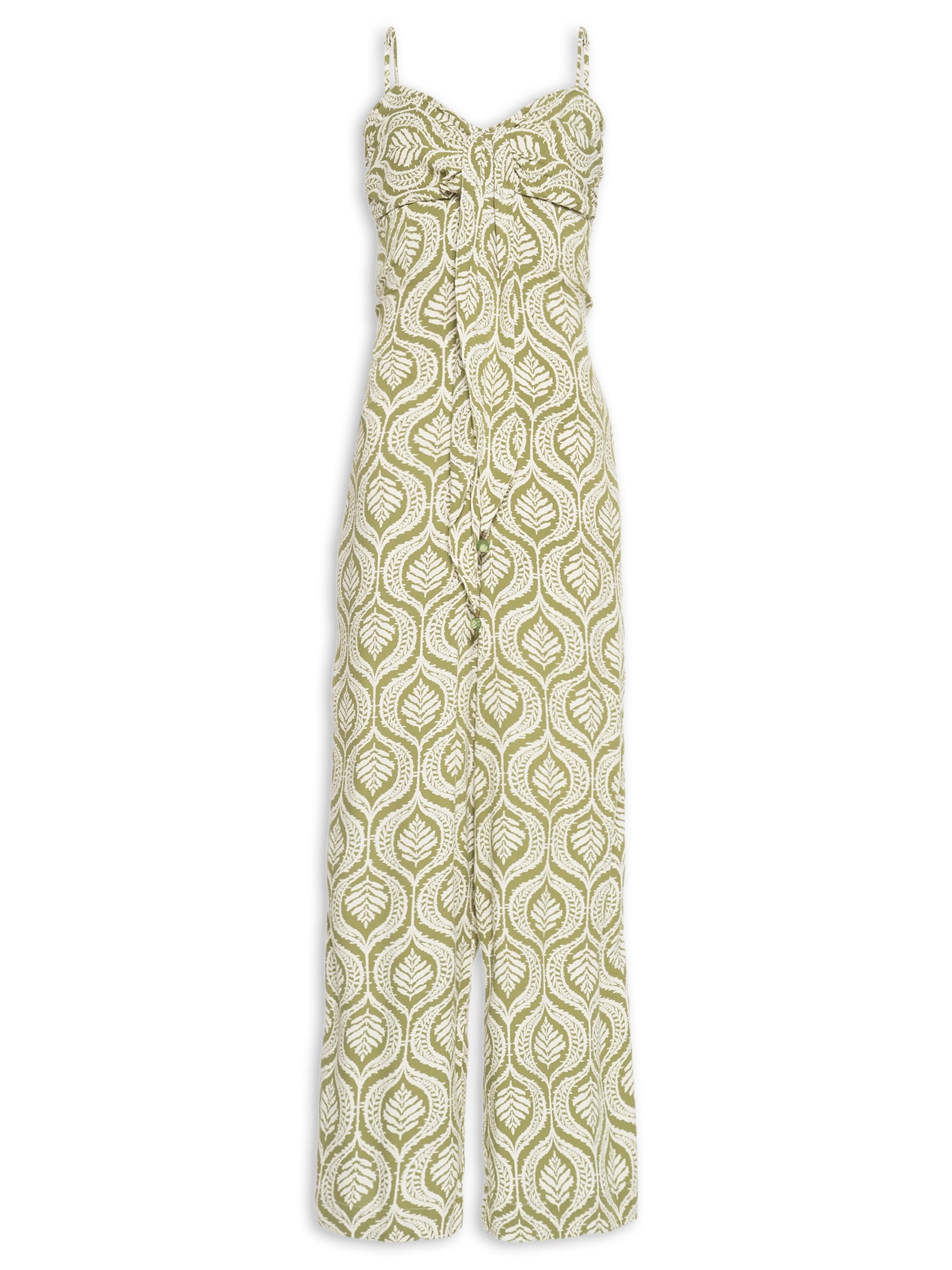 Macacão Feminino Crepe Estampa Jardim Verde Dress To