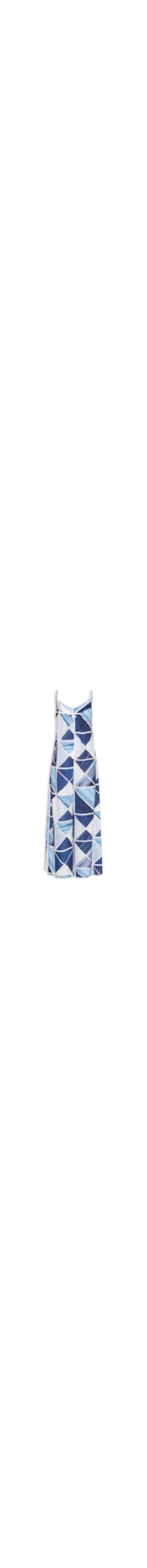 Macacão Feminino Crepe Estampa Mosaico - Azul