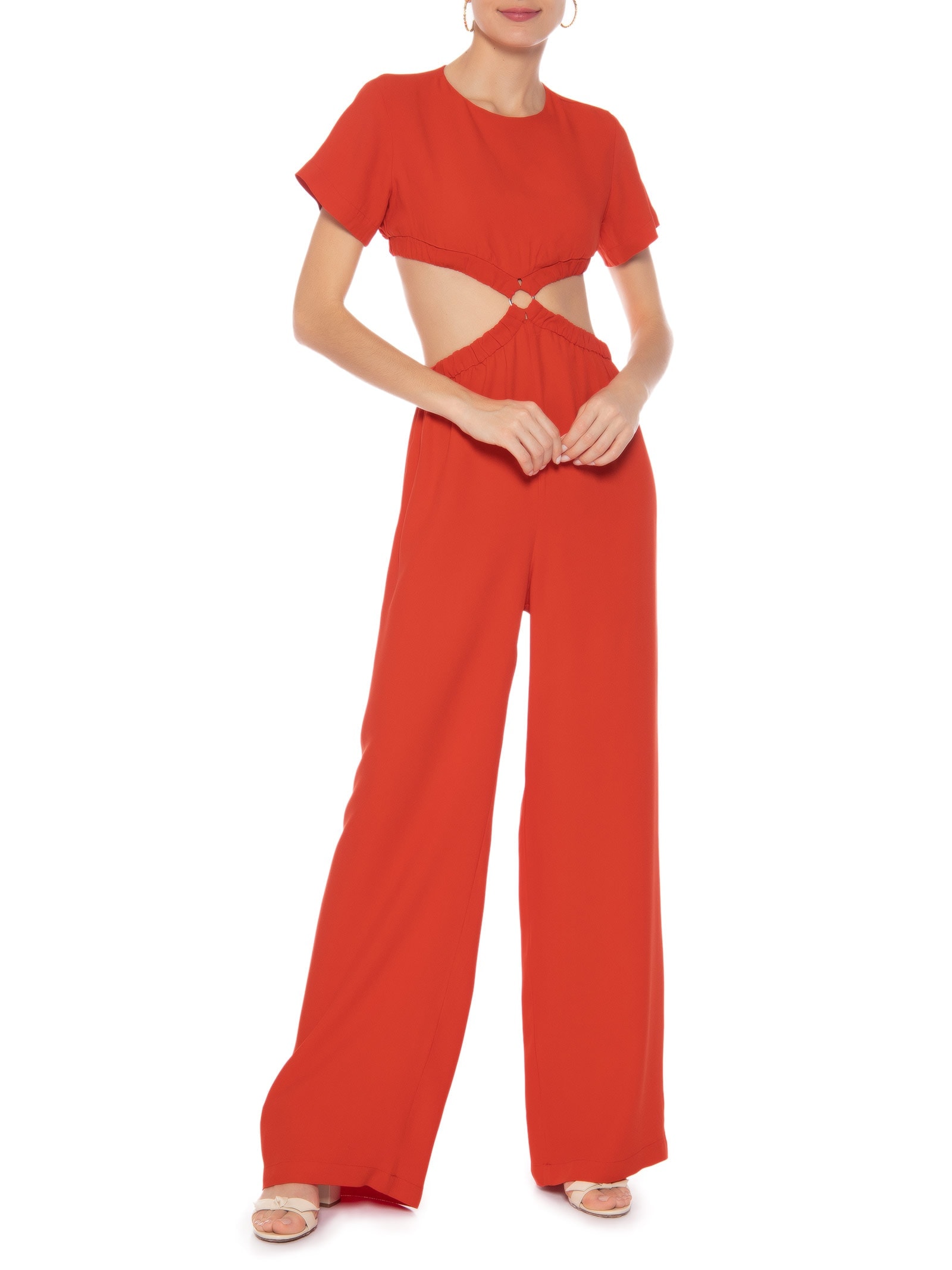 Macacão Feminino Crepe Vermelho '2Essential