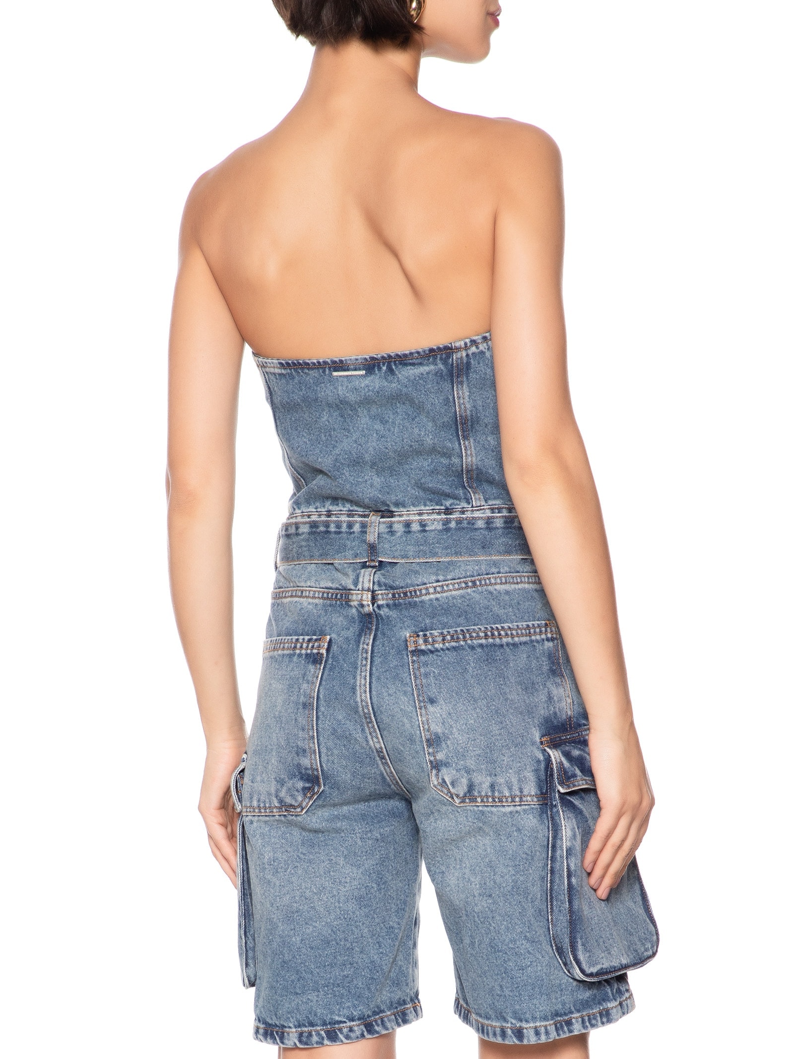 Macacão Feminino Curto Jeans Azul My Favorite