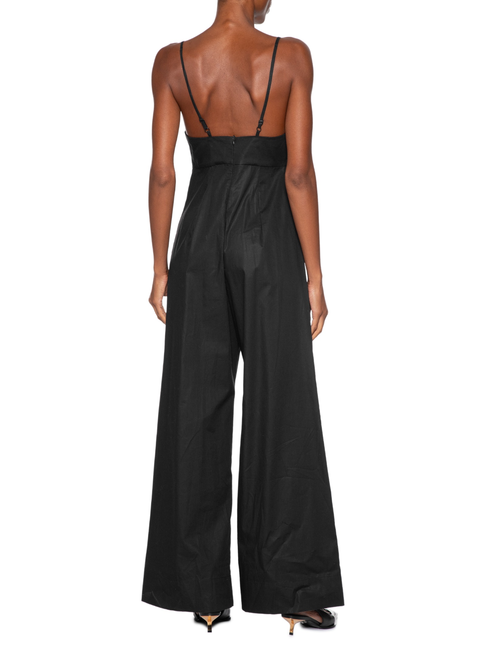 Macacão Feminino De Algodão Decote Laço Preto Animale
