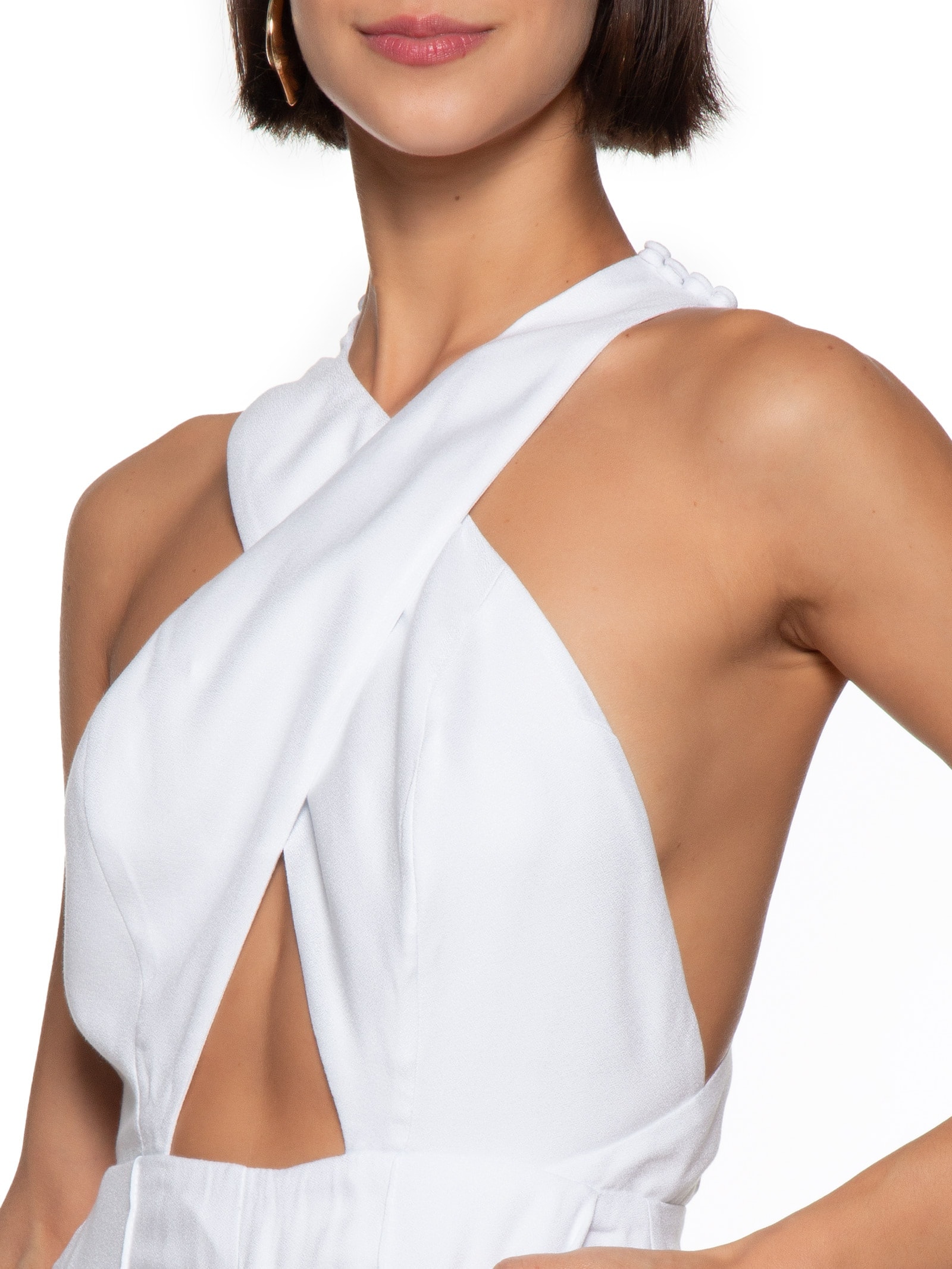 Macacão Feminino Decote Branco Colcci