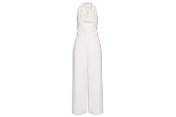 Macacão Feminino Decote Degagê  – Off White
