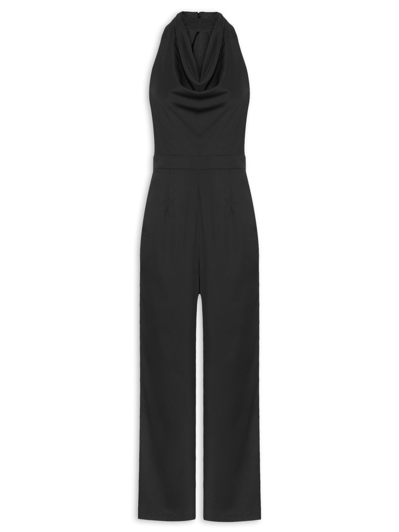 Macacão Feminino Decote Degagê  – Preto '2Essential