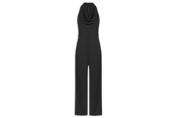 Macacão Feminino Decote Degagê  – Preto