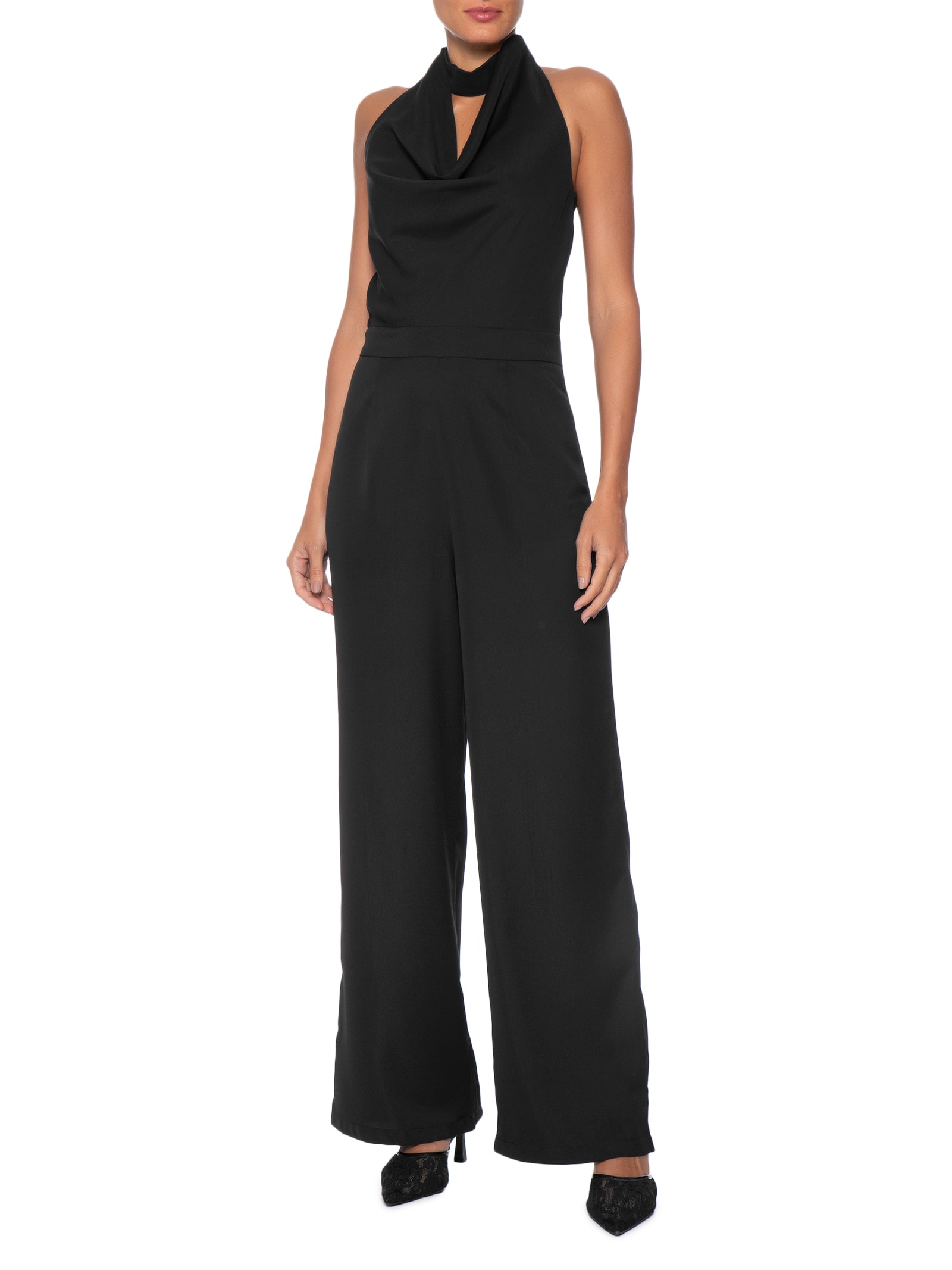 Macacão Feminino Decote Degagê  – Preto '2Essential