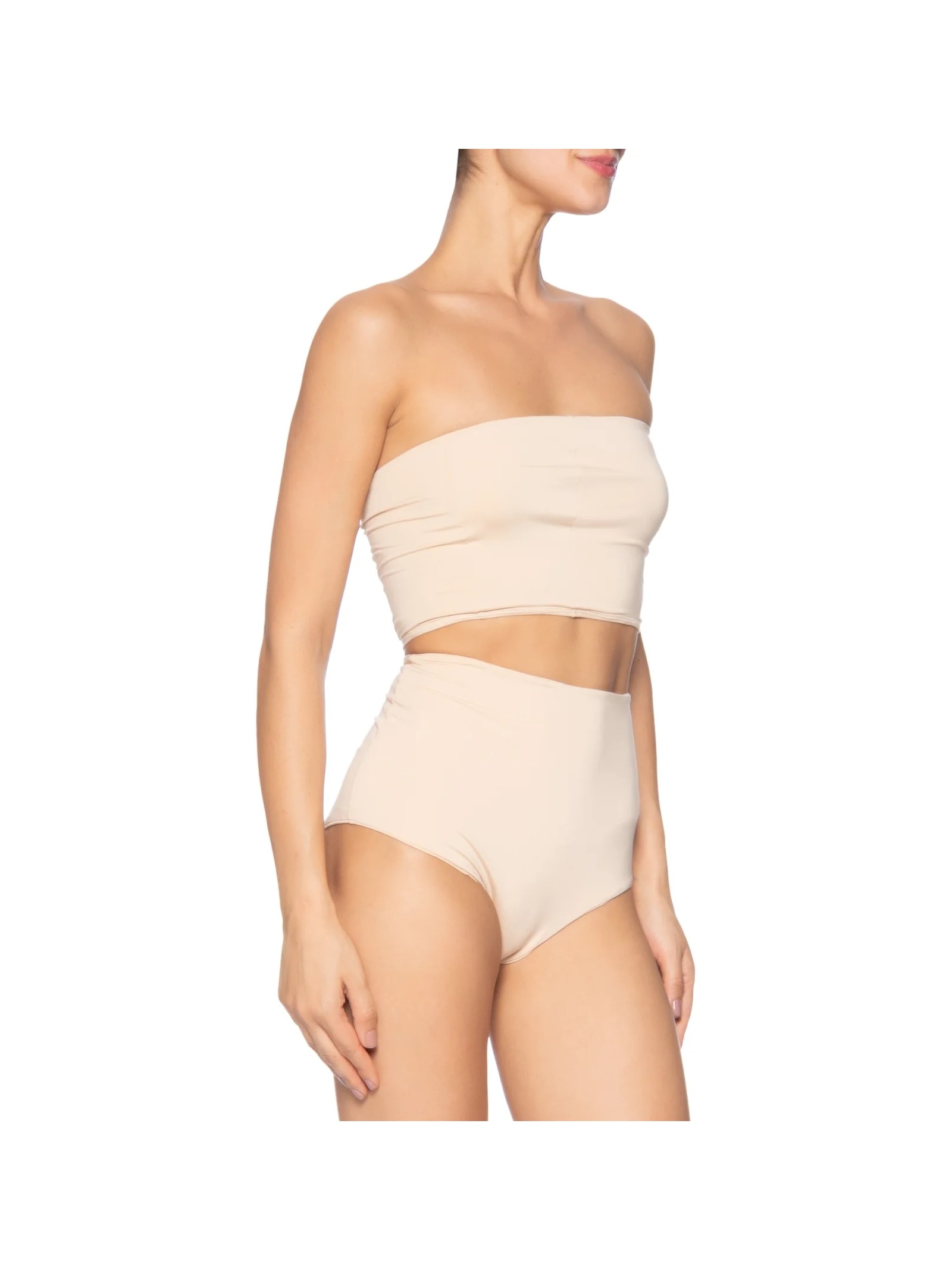 Macacão Feminino Decote Halter Em Renda Bege '2Essential