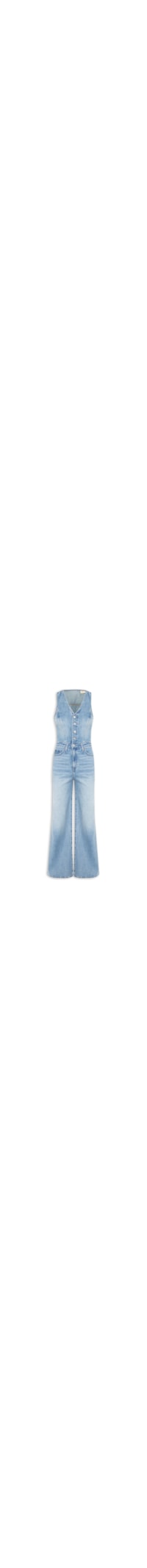Macacão Feminino Denim Vest Wide Leg Jumpsuit - Azul