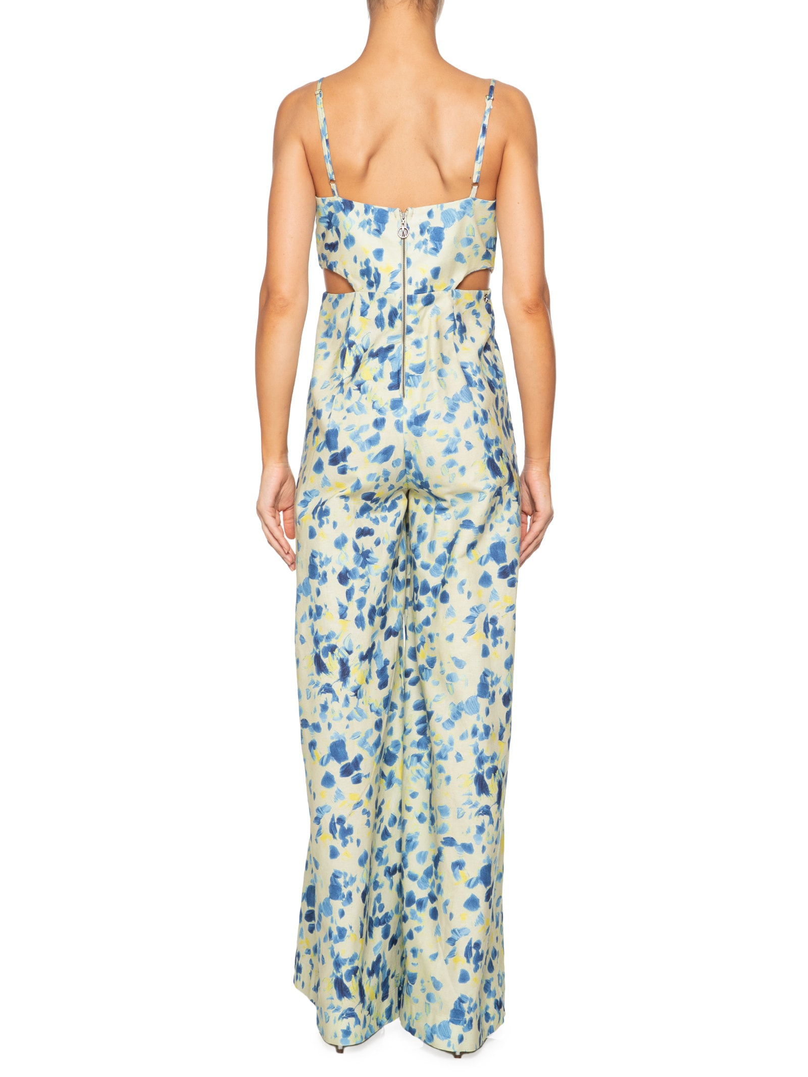 Macacão Feminino Est Textura Pincel Tofu Azul Animale Jeans