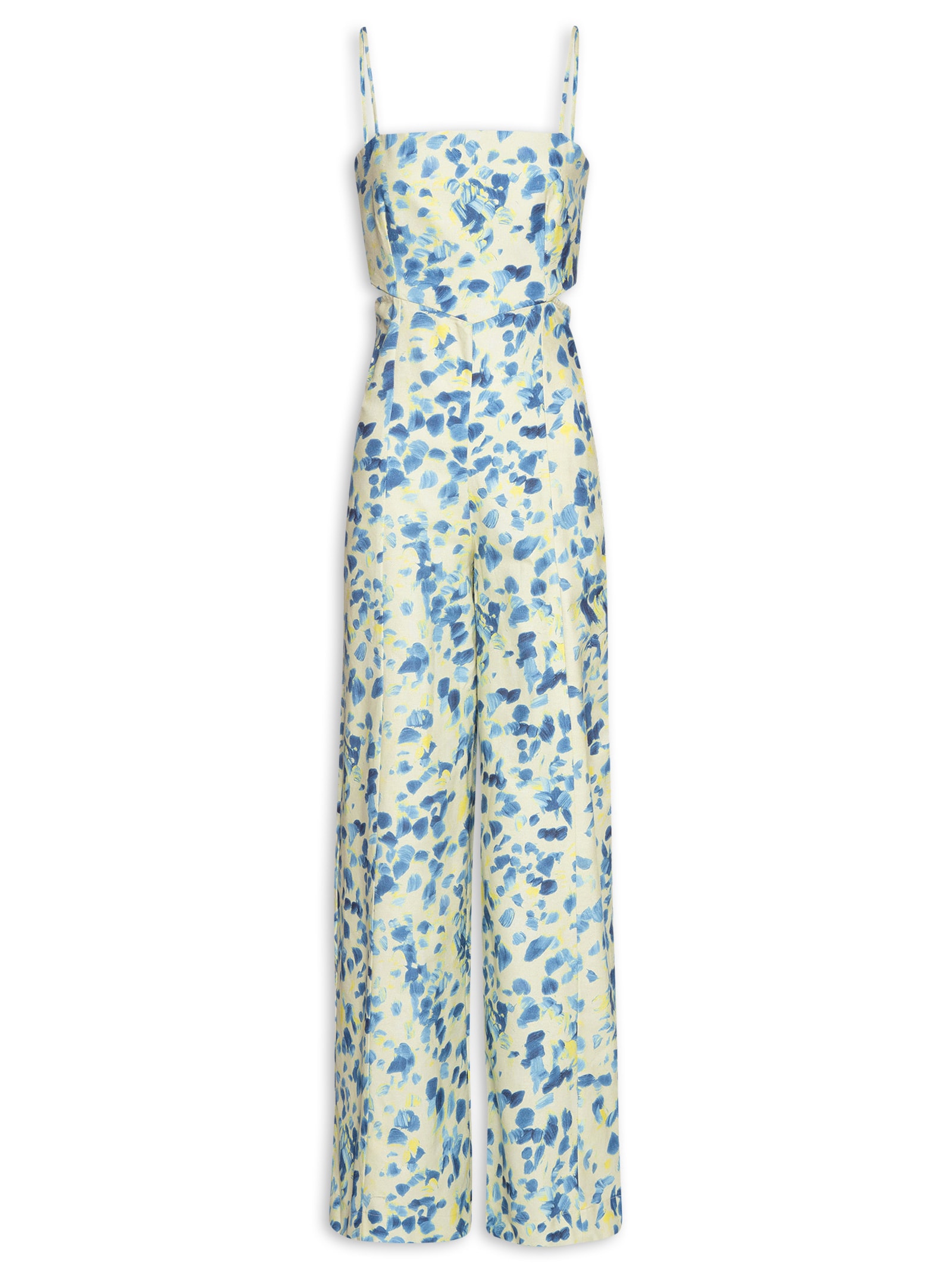 Macacão Feminino Est Textura Pincel Tofu Azul Animale Jeans