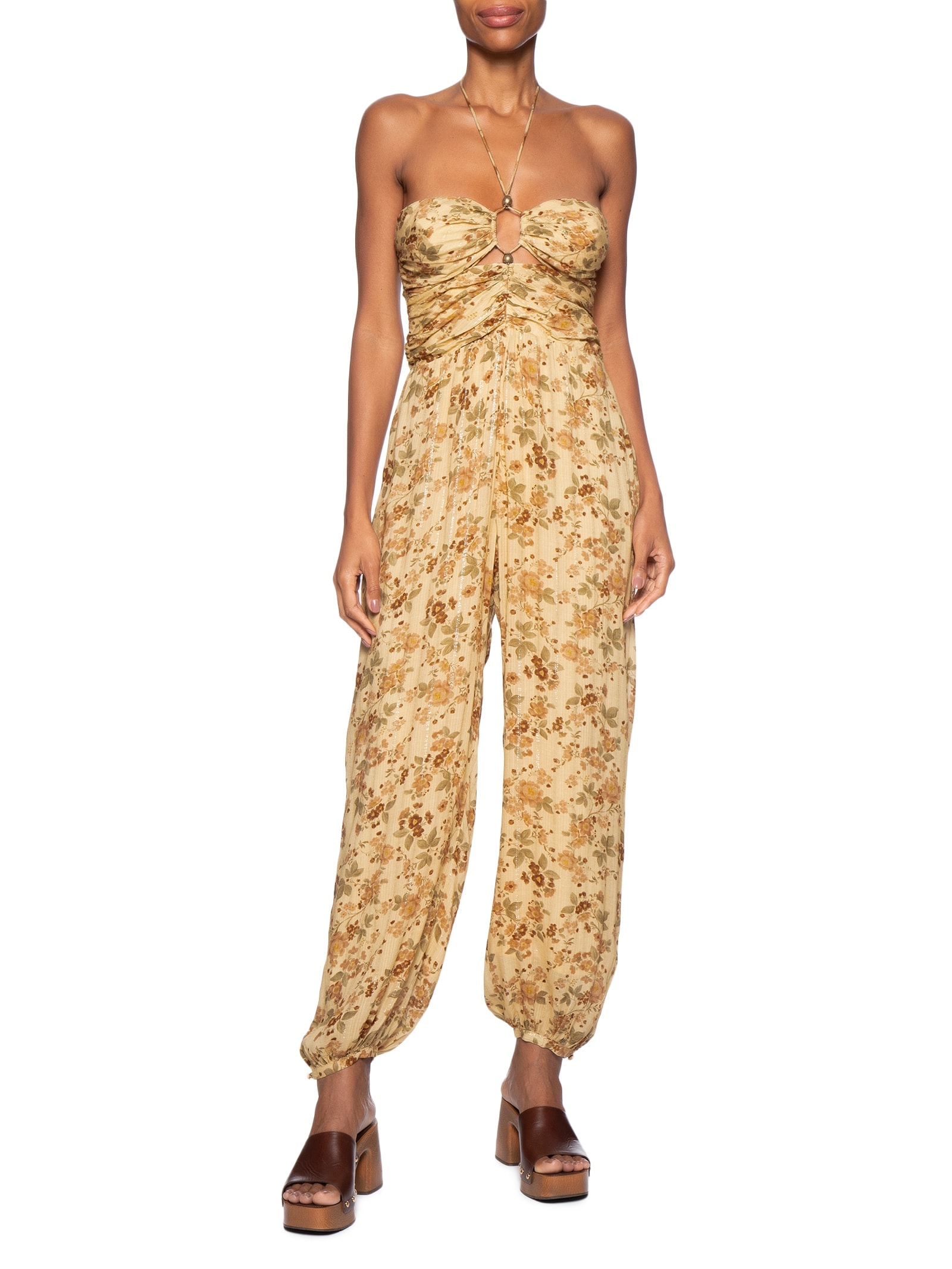 Macacão Feminino Estampa Blush Amarelo Maria Filó