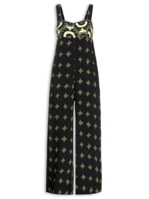 Macacão Feminino Estampa Catalina – Preto