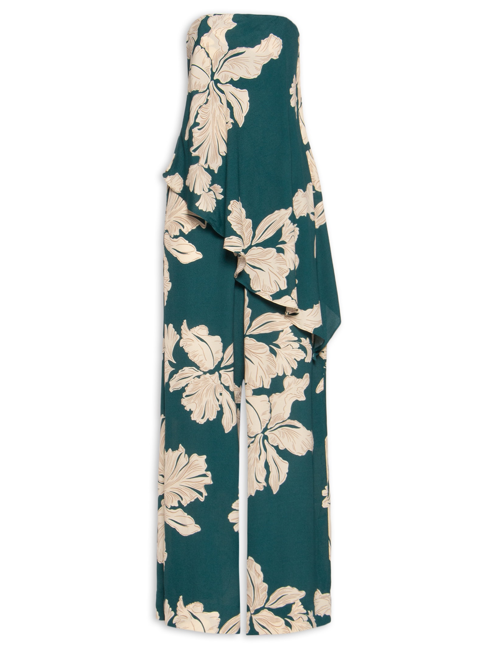 Macacão Feminino Estampa Pétala Verde Dress To