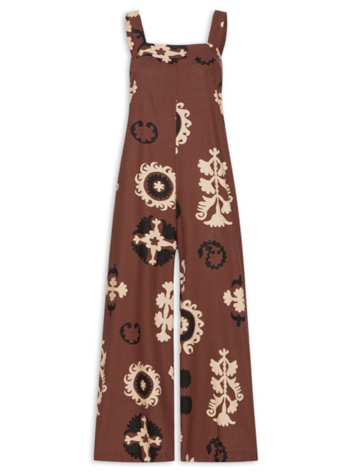 Macacão Feminino Estampa Ramani – Marrom