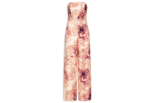 Macacão Feminino Estampado Babado Decote - Rosa