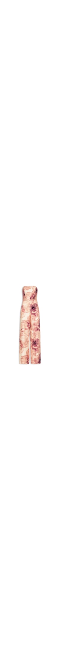 Macacão Feminino Estampado Babado Decote - Rosa