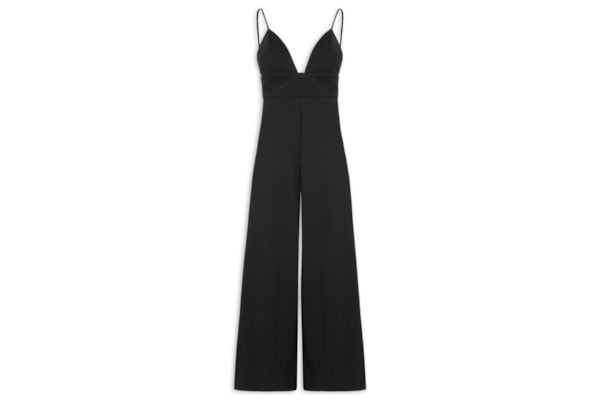 Macacão Feminino Estruturado Amplo - Preto