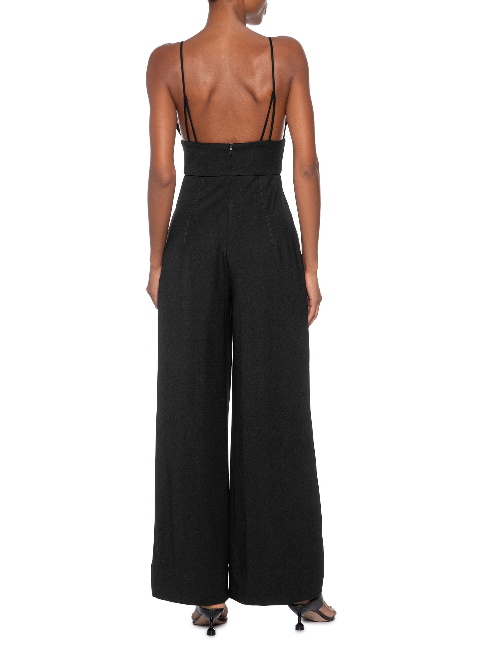 Macacão Feminino Estruturado Amplo Preto Animale