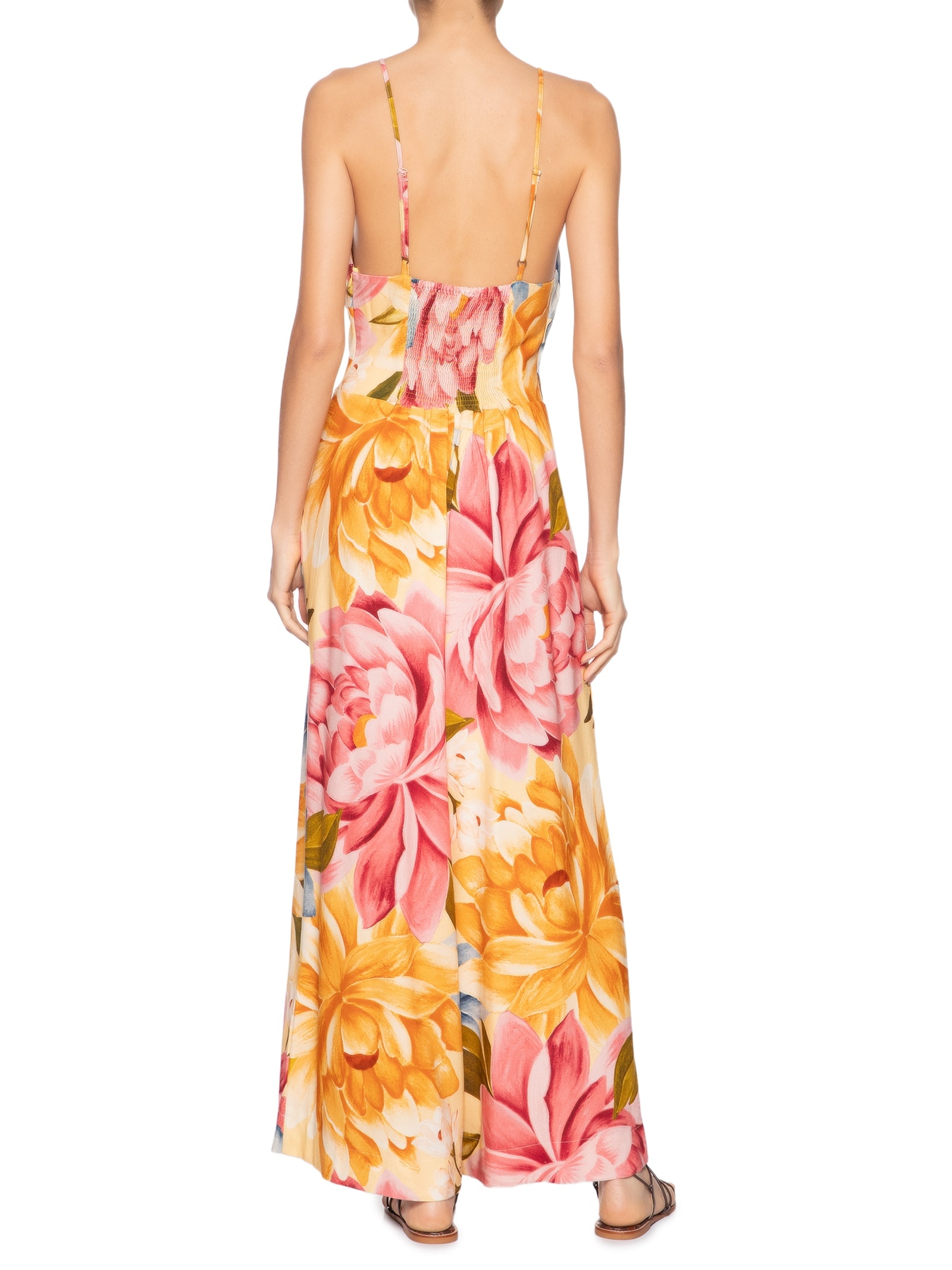 Macacão Feminino Floral Rebeca Amarelo Farm