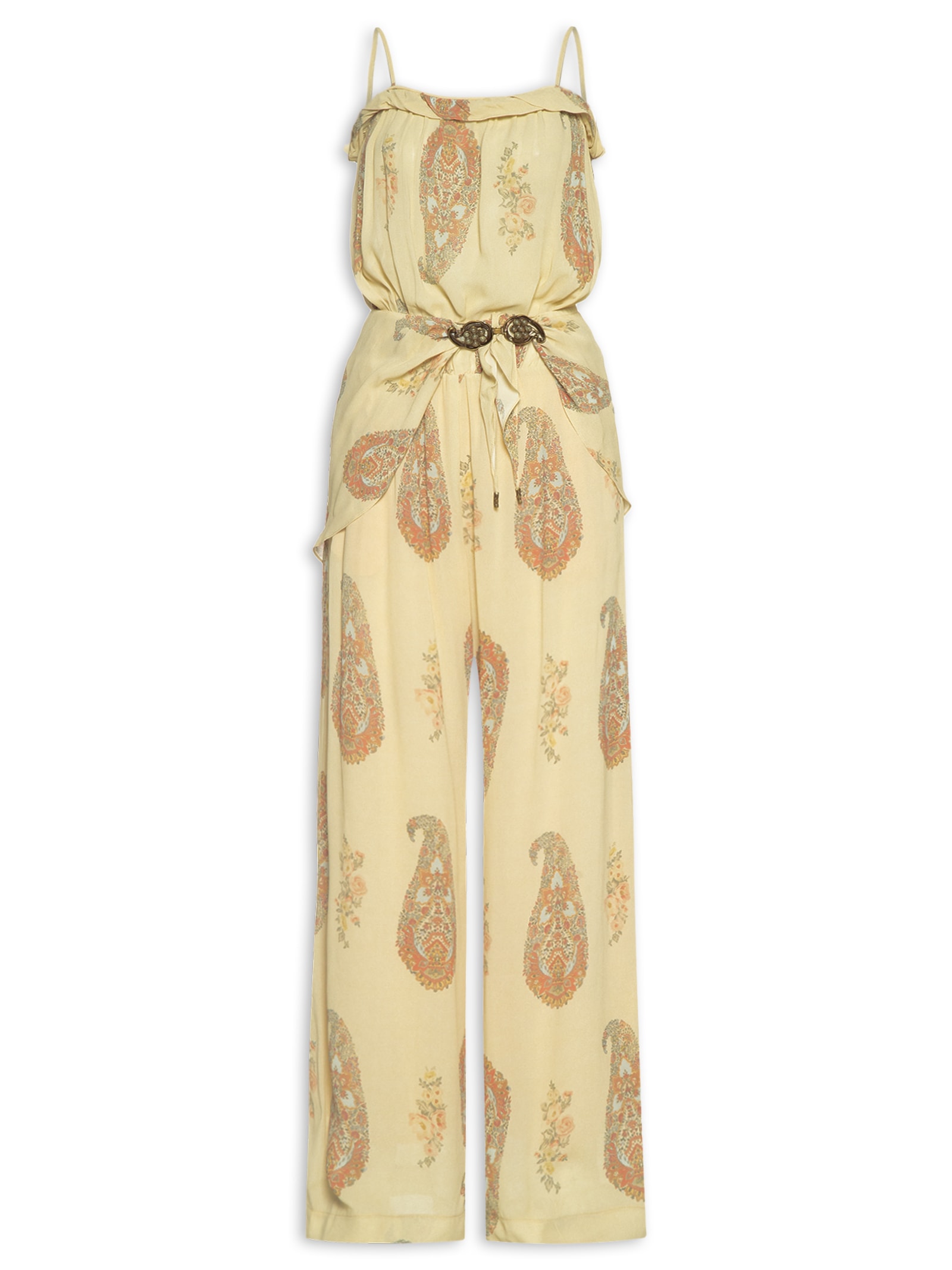 Macacão Feminino Ggt Estampado Flory Bege Maria Filó