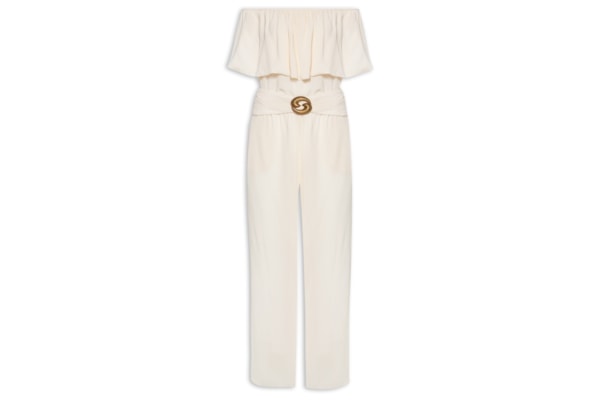 Macacão Feminino GGT Metal Paisley - Bege