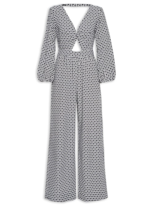 Macacão Feminino Gravataria – Preto