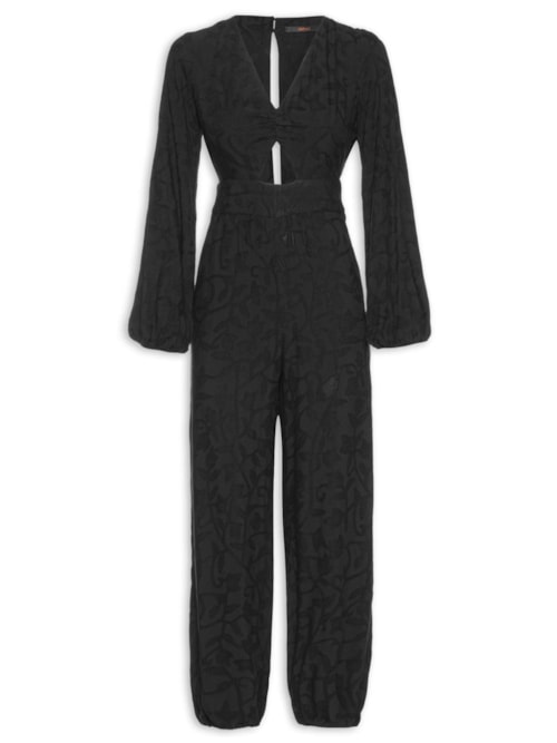 Macacão Feminino Jacquard – Preto