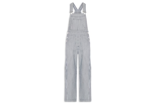 Macacão Feminino Jardineira Jeans Listra Navegar - Preto