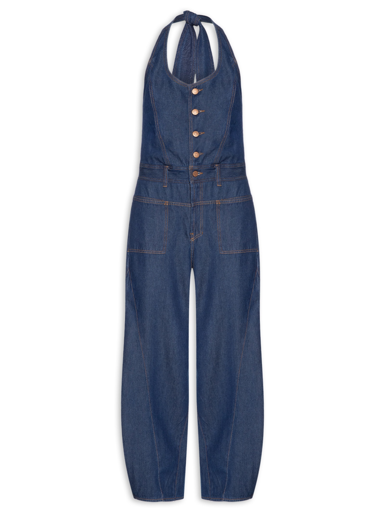 Macacão Feminino Jeans Barrel Amarração Azul Dress To