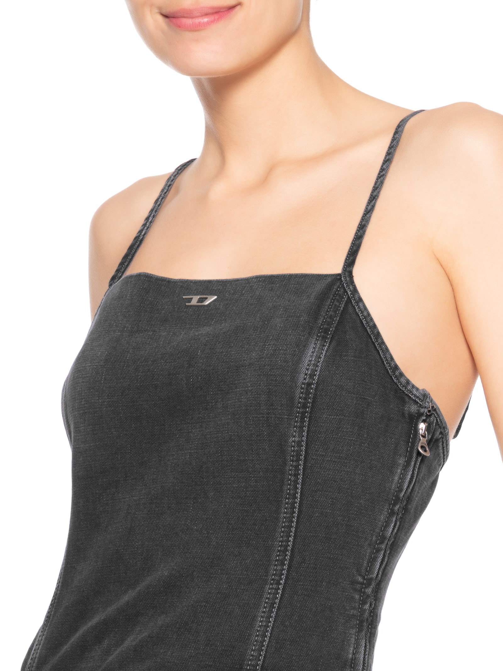 Macacão Feminino Jeans De-Vors Overalls Preto Diesel